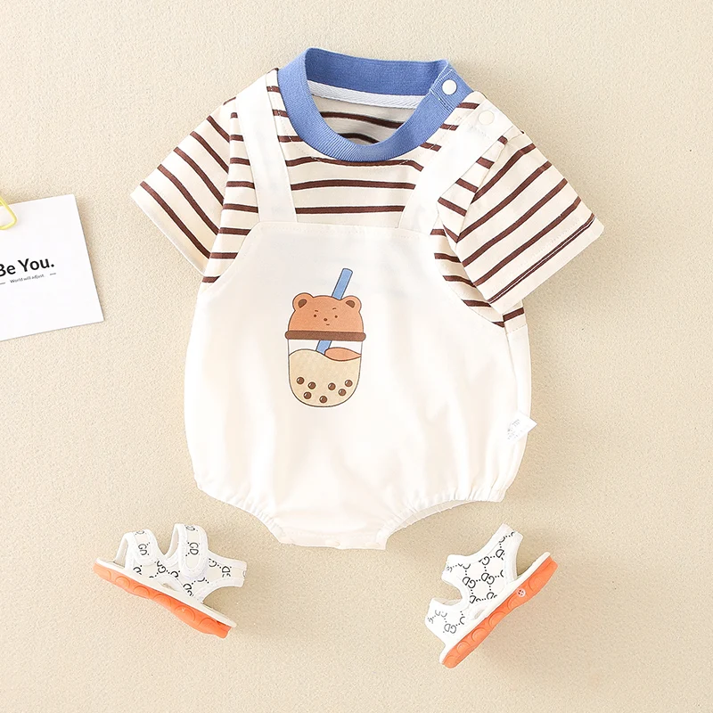 Traje de verano para bebé, algodón fino Rer, súper lindo, 00 días, mes, ropa de verano, Princ Sle, estampado floral, corte en A...