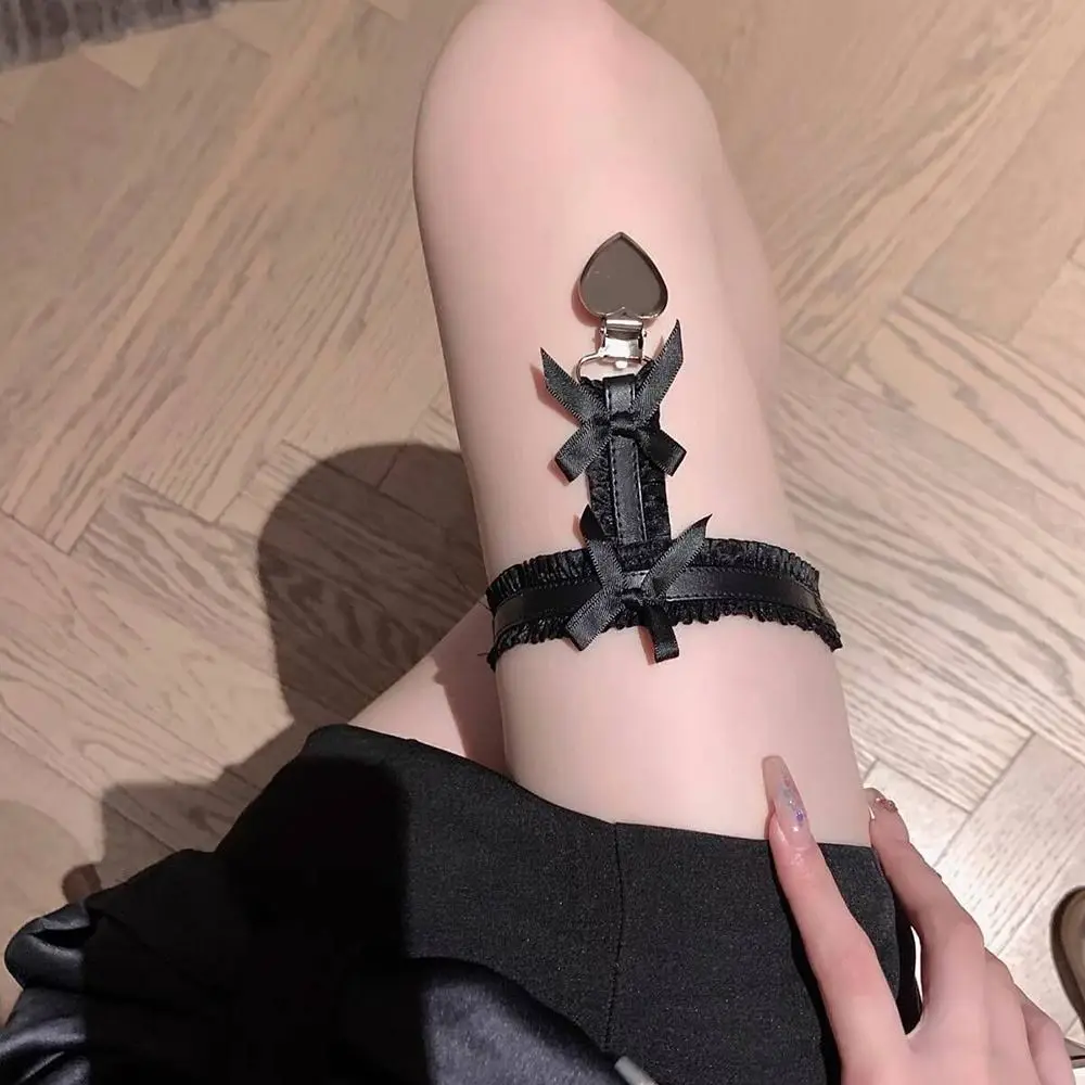 Exquisite Elastic Thigh Chain Sexy Bowknot Leg Loops Leg Accessories Lolita Leg Rings