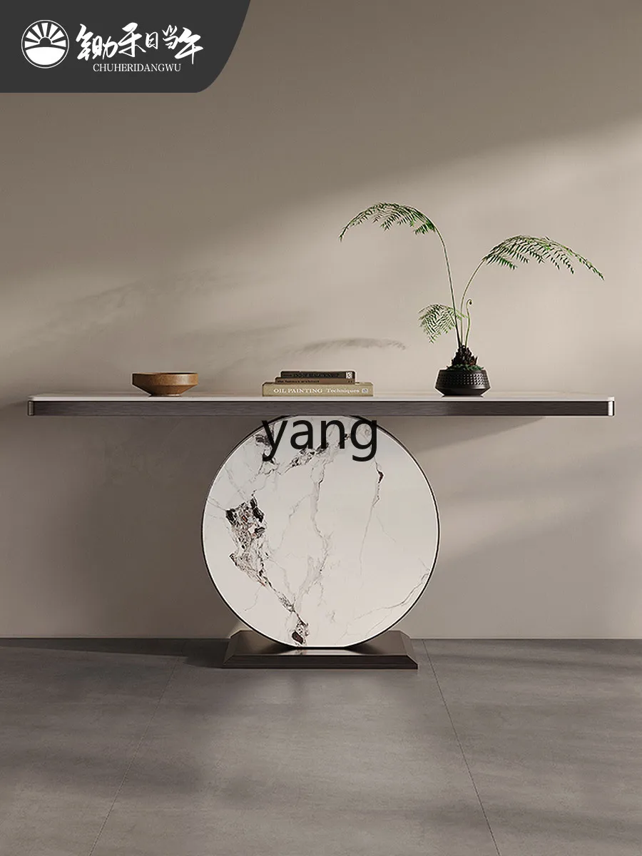 Yjq Minimalist Stone Plate Console Entry Wall a Long Narrow Table Aisle Side View Modern Light Luxury Curio Cabinet