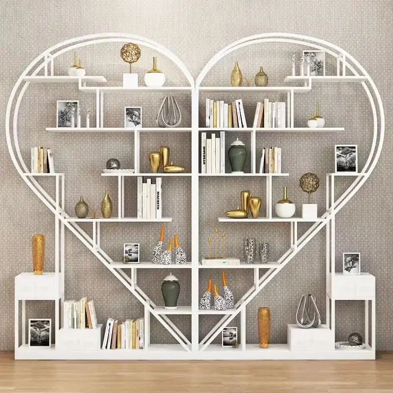 Innovation Living Room Office Display Bookshelf Wrought Iron Bogu Shelf Shelf Tea Room Partition Storage Shelf Floor