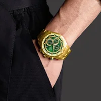 Reloj NAVIFORCE para hombre, reloj de pulsera de cuarzo con cronógrafo, luminoso, resistente al agua, con correa de acero inoxidable, Masculino