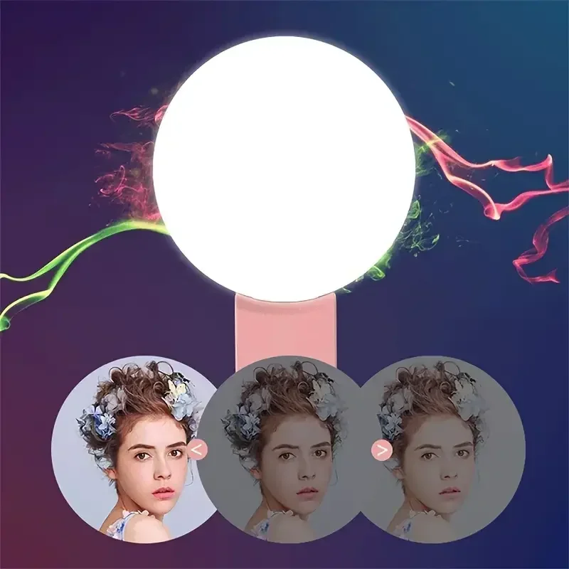 Lampe LED Portable pour téléphone, vidéo en direct, lumière de beauté universelle pour téléphone Portable, lumière de remplissage pour Selfie, Charge USB, Clip de photographie, anneau lumineux