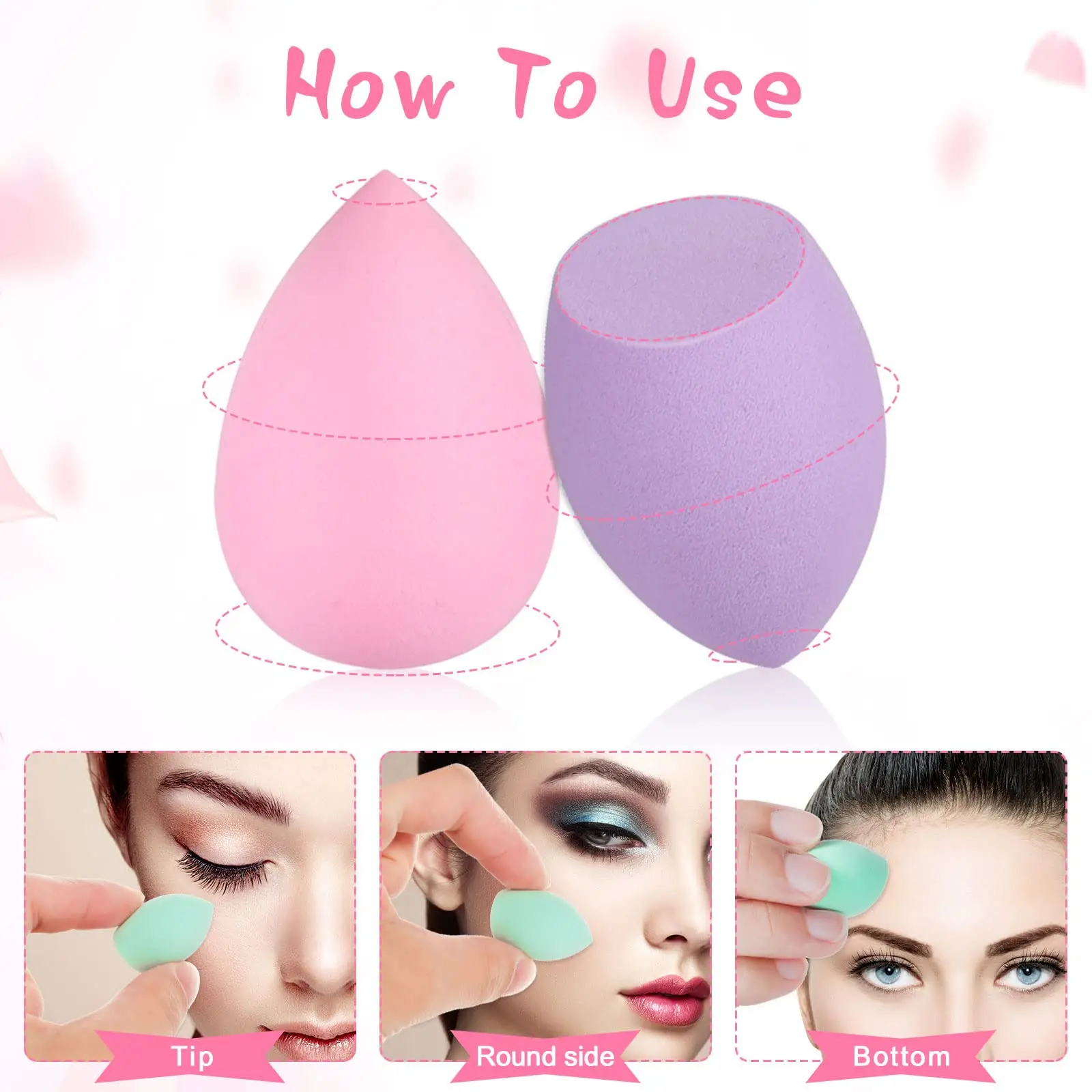 15Pcs Latex Free Makeup Sponge Set, Soft Expanding Mini Blenders for Liquid,Powder,Foundation,Concealer, Facial Tools, Wet Dry