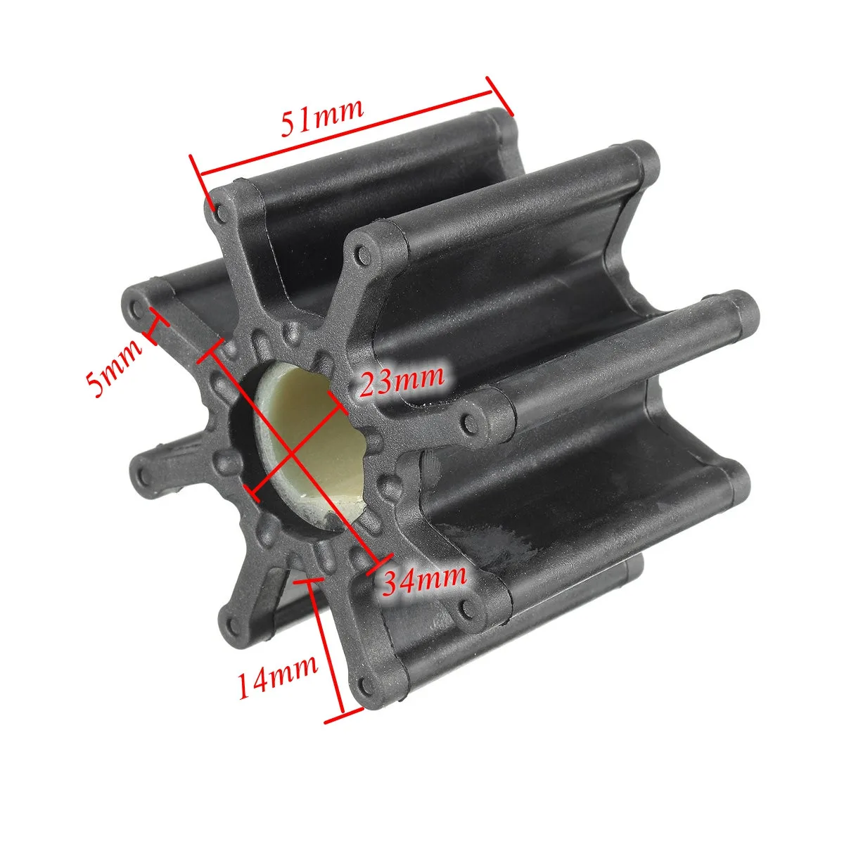 

Резиновая крыльчатка Морской водяной насос черный для Mercruiser Bravo 1/2/3 47-59362T1