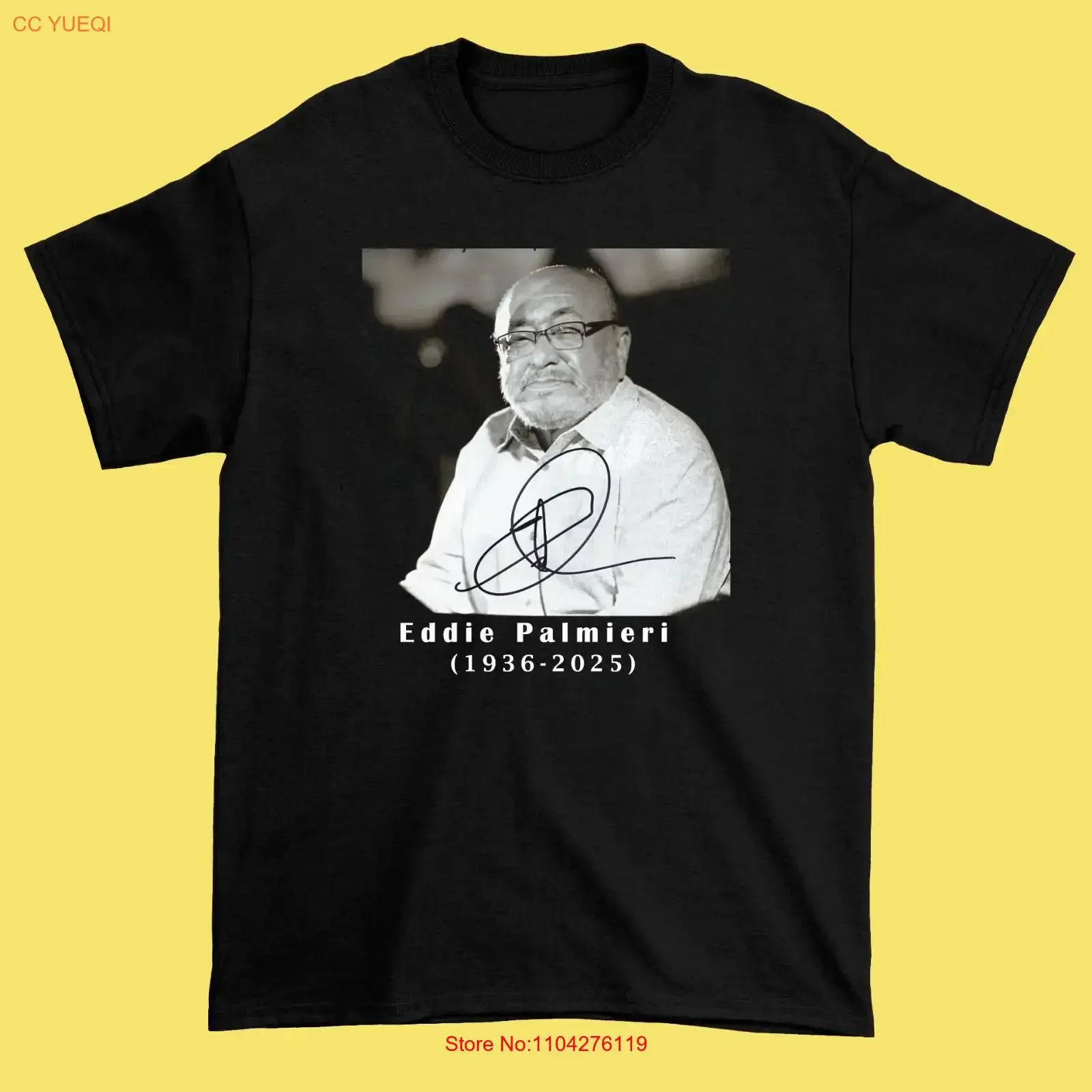 Camiseta Vintage Eddie Palmieri 1936-2025 Preta, Todos os Tamanhos (S a 5XL), HRL636, Estampa Lavada, Moda Gráfica, Levemente Confortável, Versátil e Macia
