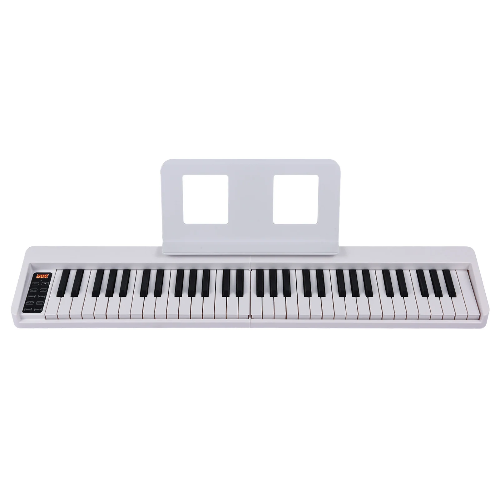 Piano eletrônico dobrável de 61 teclas, órgão eletrônico multifuncional, teclado de piano sensível de 61 teclas com display LCD embutido