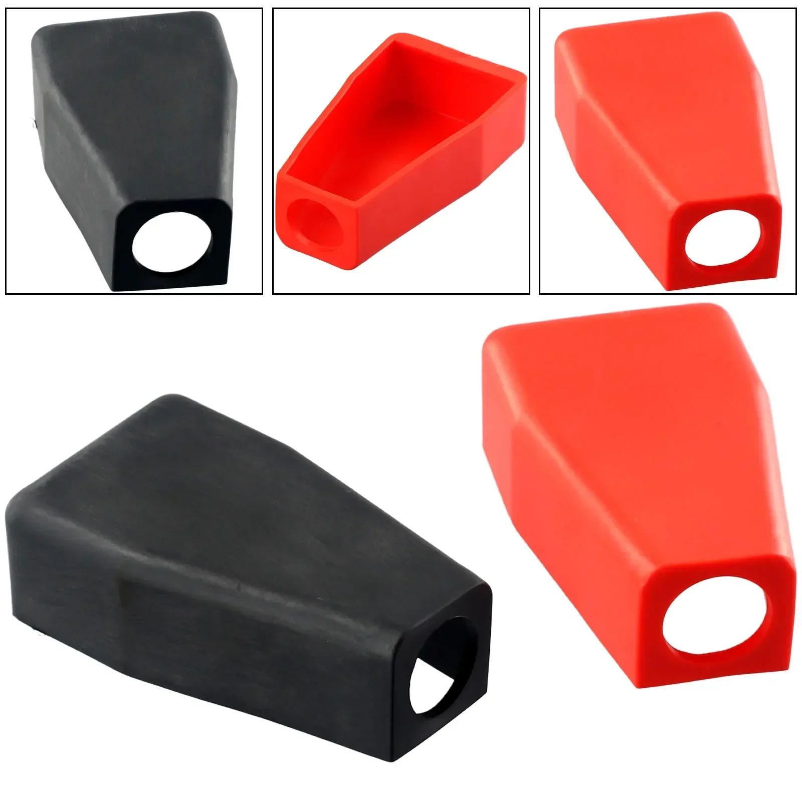 2pcs Car Positive Battery Terminal Insulator Wire Connectors Cap Cover Protector Red Black Terminal Boot Round Rubber