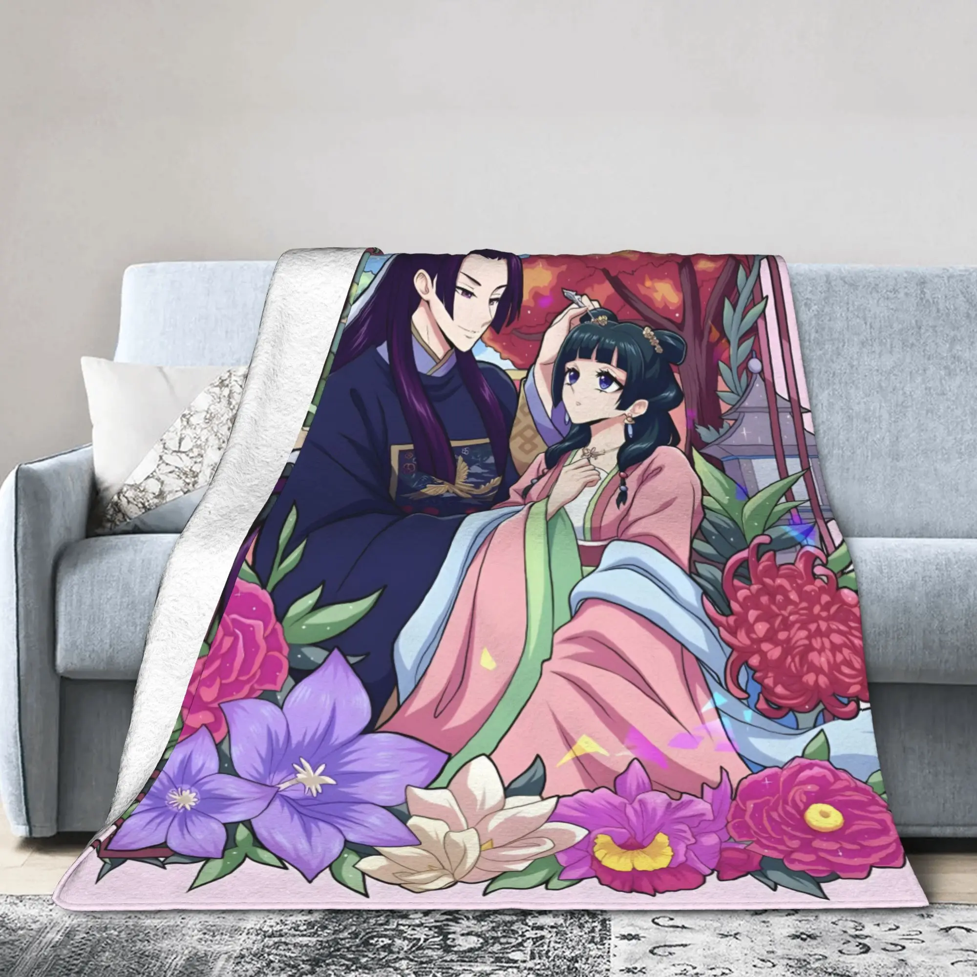 The Apothecary Diaries Anime Maomao Blanket Velvet Textile Decor Soft Throw Blanket for Sofa Office Plush Thin Quilt