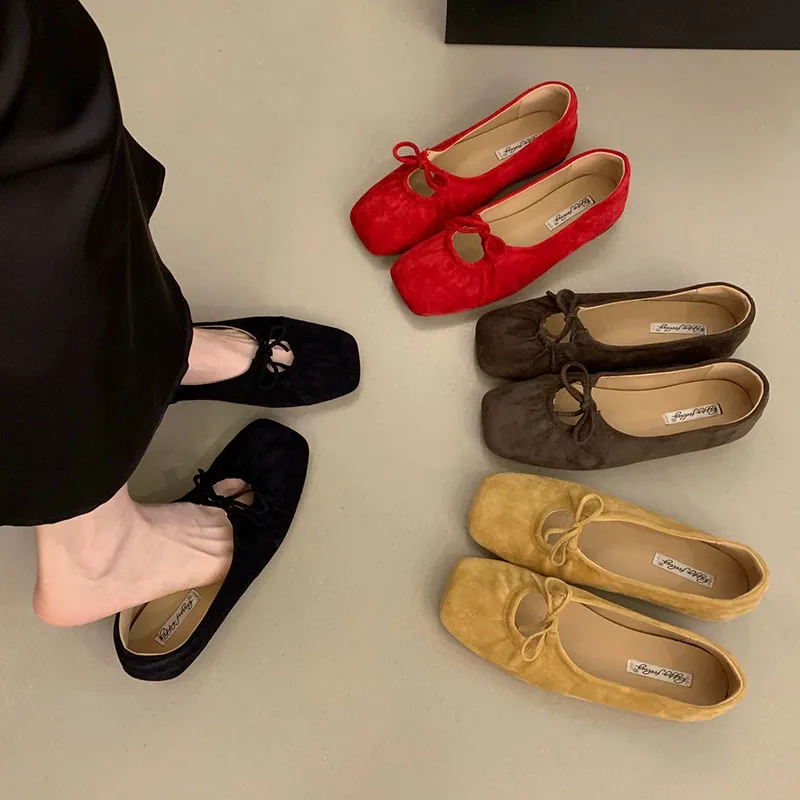 Modische Schmetterlingsknoten-Mary-Jane-Schuhe für Damen, neue Slip-On-Schuhe, flache Damenschuhe. – Detail 1