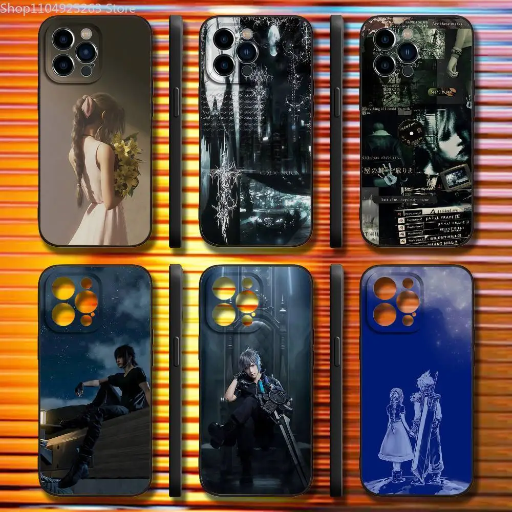 

F-Final F-Fantasy Phone Case For iPhone 17,16,15,14,13,12,11 Pro,Max,Plus,XR,Mini,Air,E Black Full-coverage Soft Case