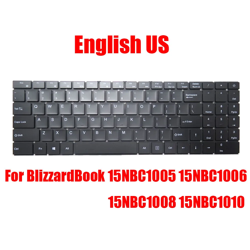 Replacement Laptop Keyboard For Irbis For BlizzardBook 15NBC1005 15NBC1006 15NBC1008 15NBC1010 English US Black Without Backlit