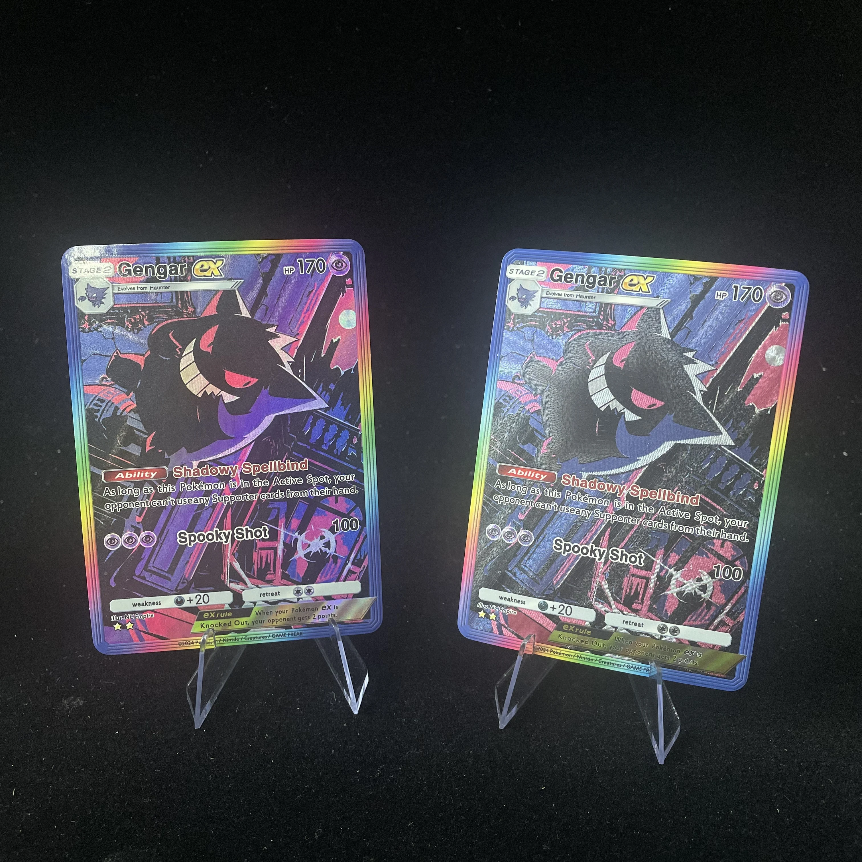 

Аниме PTCG Gengar Ex 277/226 Genetic Power Карманная карта Грубая вспышка Грубый цвет Голографическая текстурированная коллекционная карта Подарок ребенку