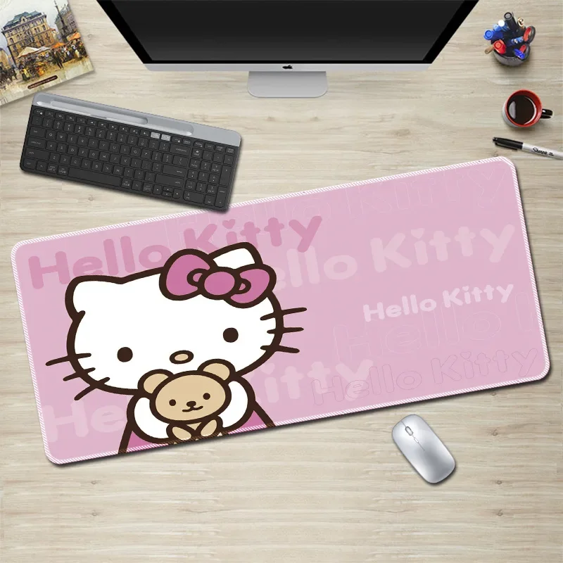 

Kawaii Hello Kitty Large Gaming Mouse Pad - Gamer Keyboard Laptop Desk Mat Computer Accessories Desktop Protector