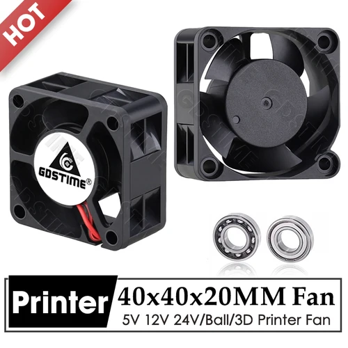 Imagen 1 del producto Gdstime 4020 ventilador 24V 12V 5V ventilador 40MM * 20MM ventilador de refrigeración de caja de PC 40MM Mini ventilador bola y manguito enfriador para CPU, refrigeración de piezas de impresora 3D