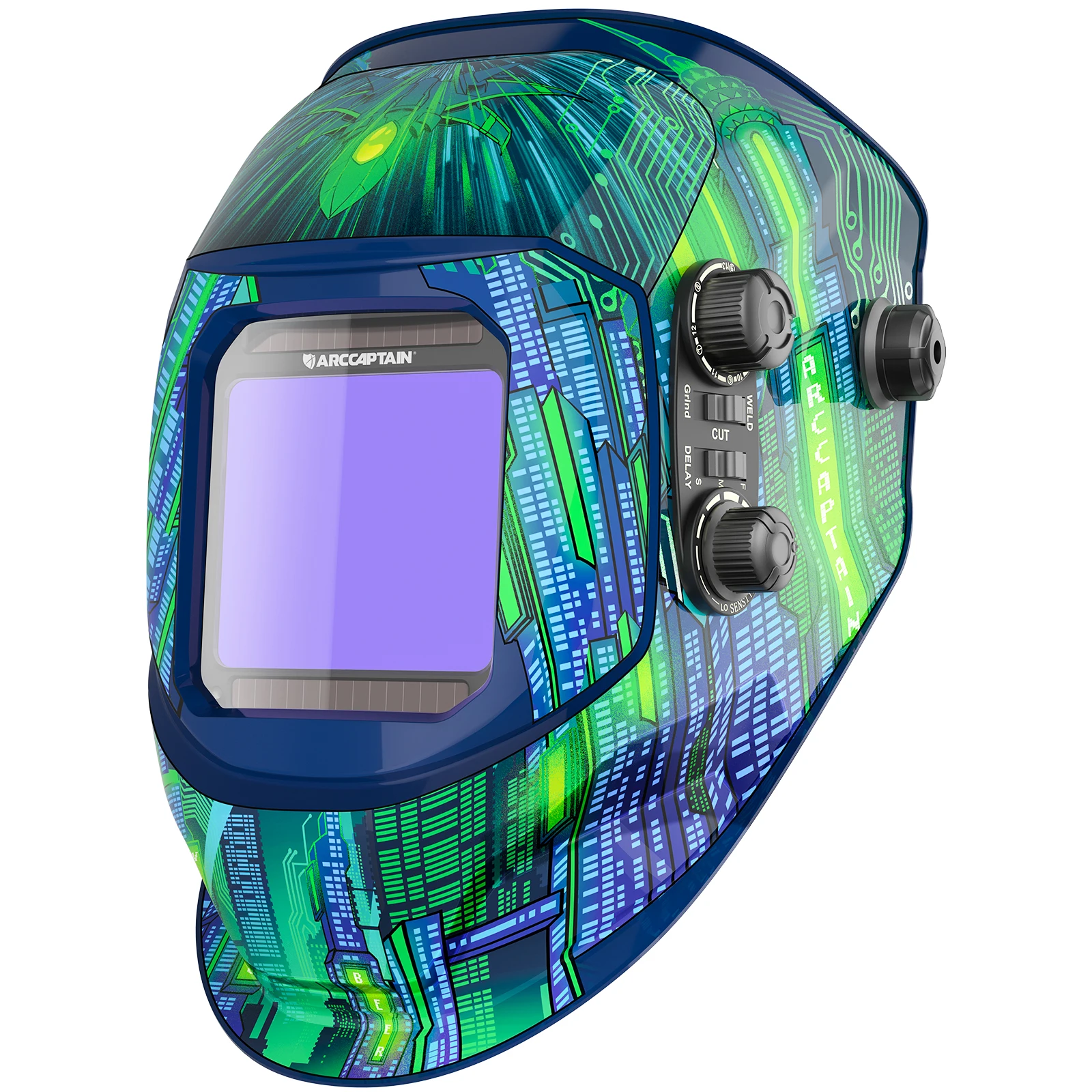 Casque de soudage ARCCAPTAIN à obscurcissement automatique, grande vue, couleurs réelles, alimentation solaire, pour soudeurs à l'arc, MIG, TIG et découpeurs