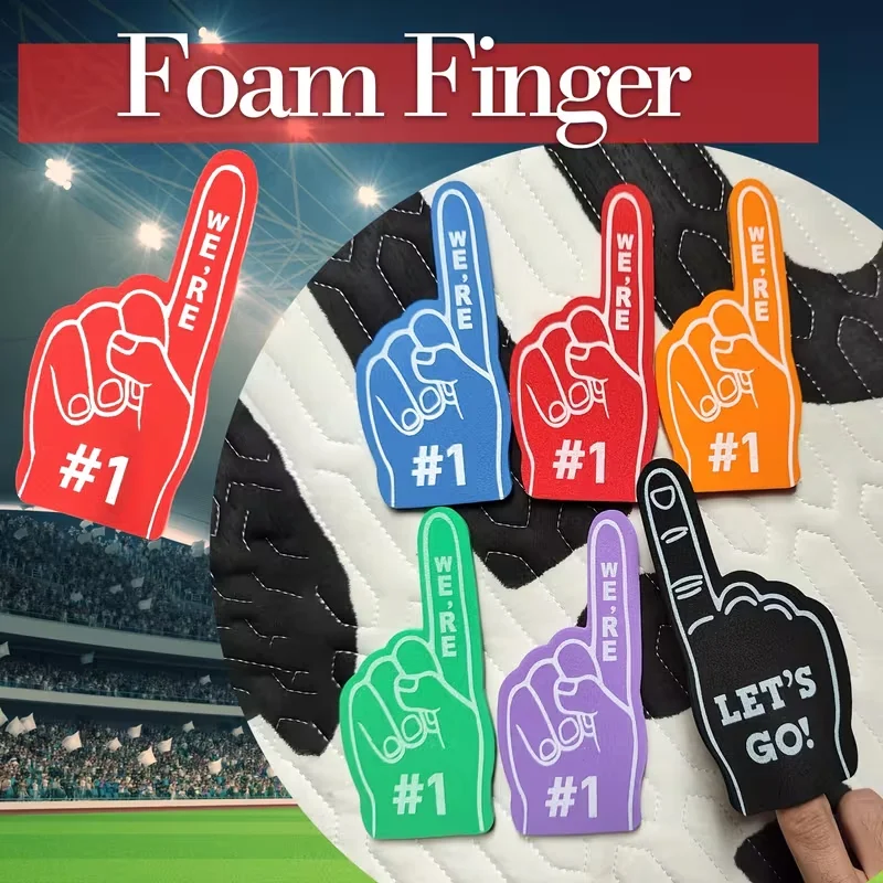12 mini foam finger game and theme party cheerleading accessories, lightweight party game props and cheering accessories