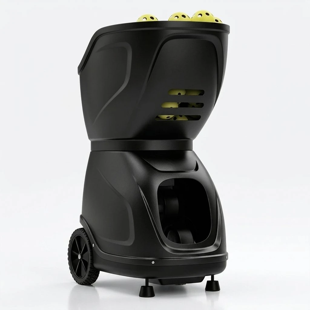 JMZ Tennis Ball Launcher Machine Automatic Pitching Trainer for Adults Kids Portable Adjustable ABS High Speed 120 Ball