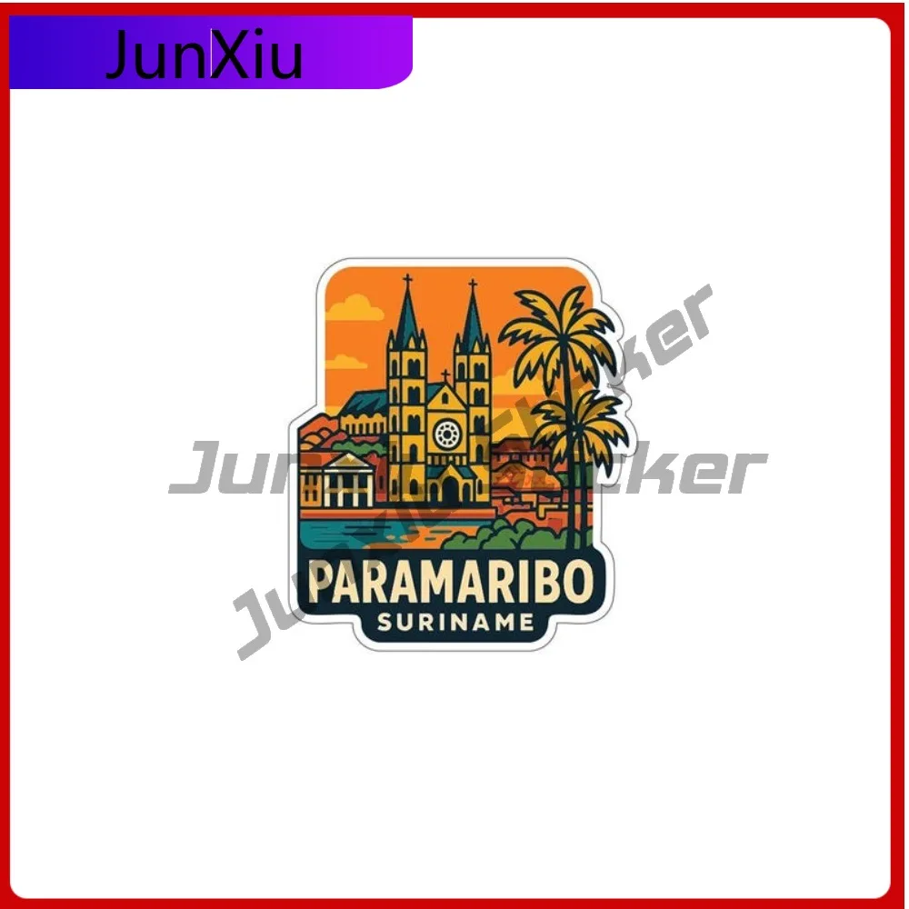 

Paramaribo Suriname City Travel Sticker Scratch-proof Vinyl Decal Windows Windshield Luggage Laptop Stickers For Car Decoration