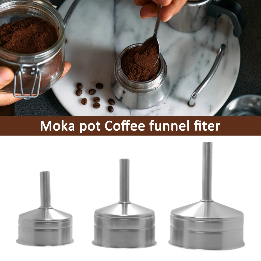 Moka Express Replacement Funnel Kits Stainless Steel Funnel Filter Plate With Espresso Coffee Gasket Seals Coffee Accessories