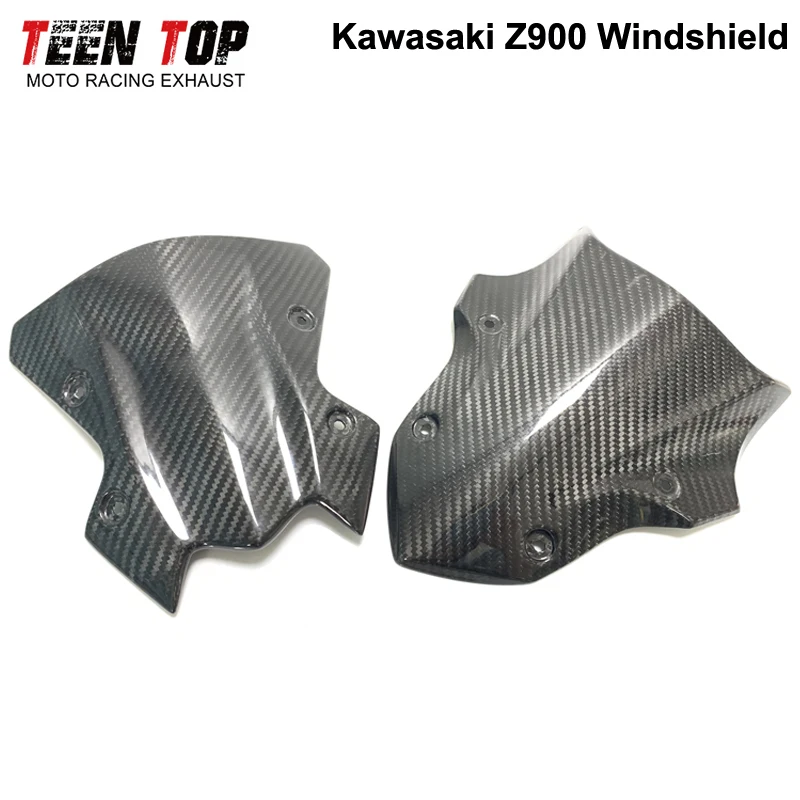 

Real Carbon Fiber Windscreen Windshield Wind Deflectors For Kawasaki Z900 2017 2018 2019 Z900 2020 2021 Motorcycle Accessories