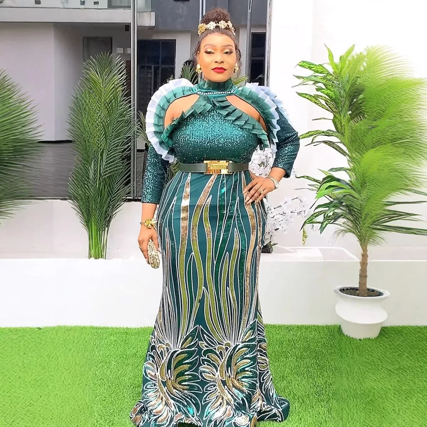 فساتين أفريقية جديدة للنساء مقاس كبير ملابس أفريقيا Dashiki أنقرة تركيا قفطان ثوب أنيق مسلم حفل زفاف فستان طويل #1