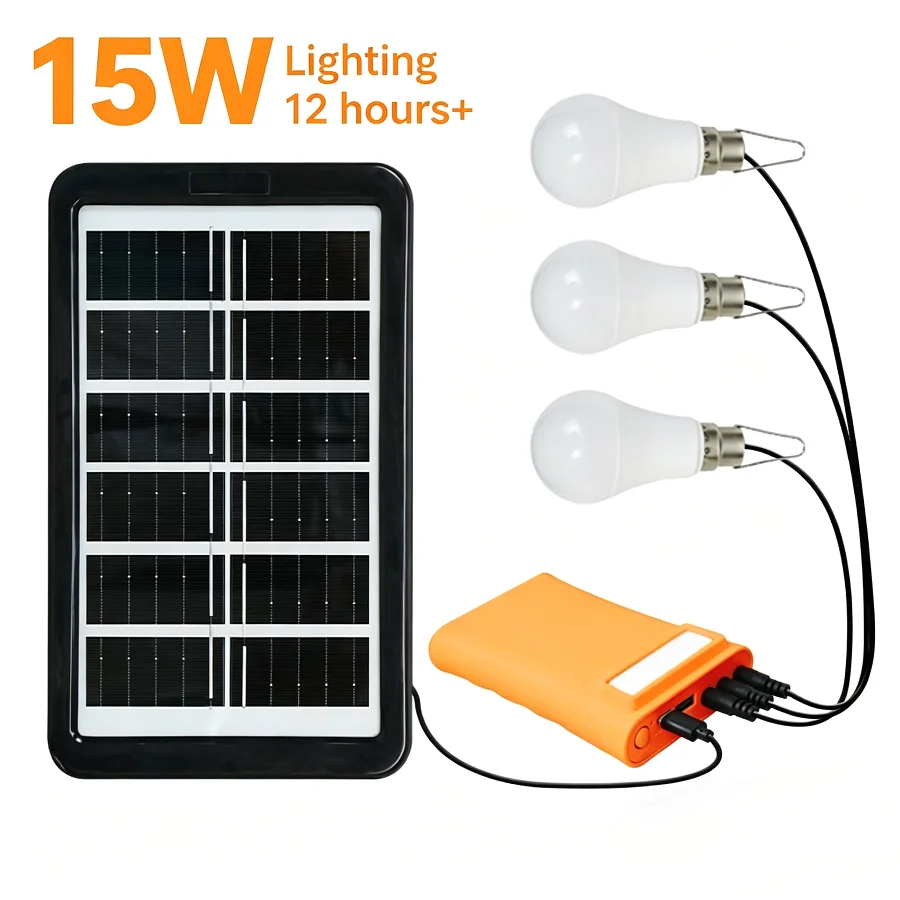 3 Head LED Solar Lamp Bulb USB Charged Hanging Emergency Sunlights Powered Lamps Outdoor Indoor House LED Solar Lamp Bulb Lights