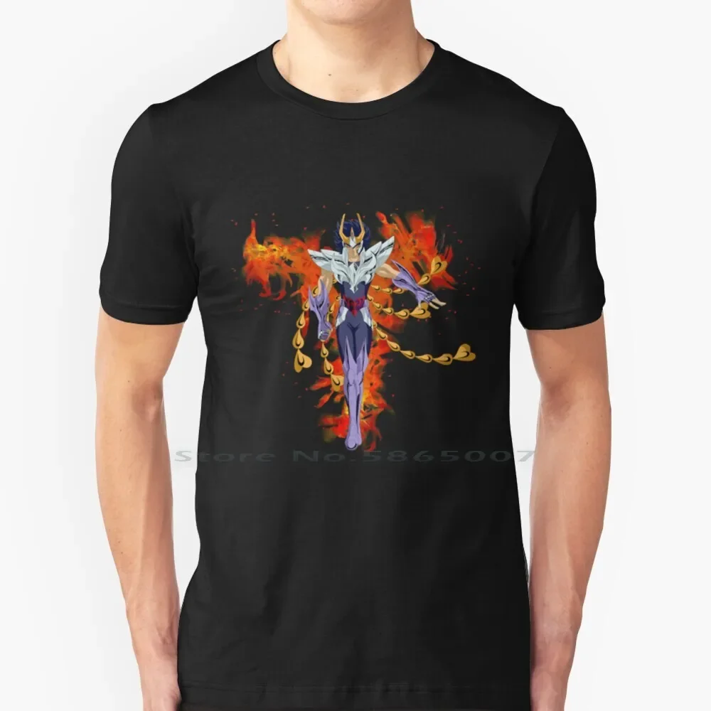 Saint Seiya-Phoenix Ikki T Shirt 100% Cotton Ikki Phoenix Retro Bronze Saint Seiya Fight Pose Manga Anime Cosmo Atena Hyoga