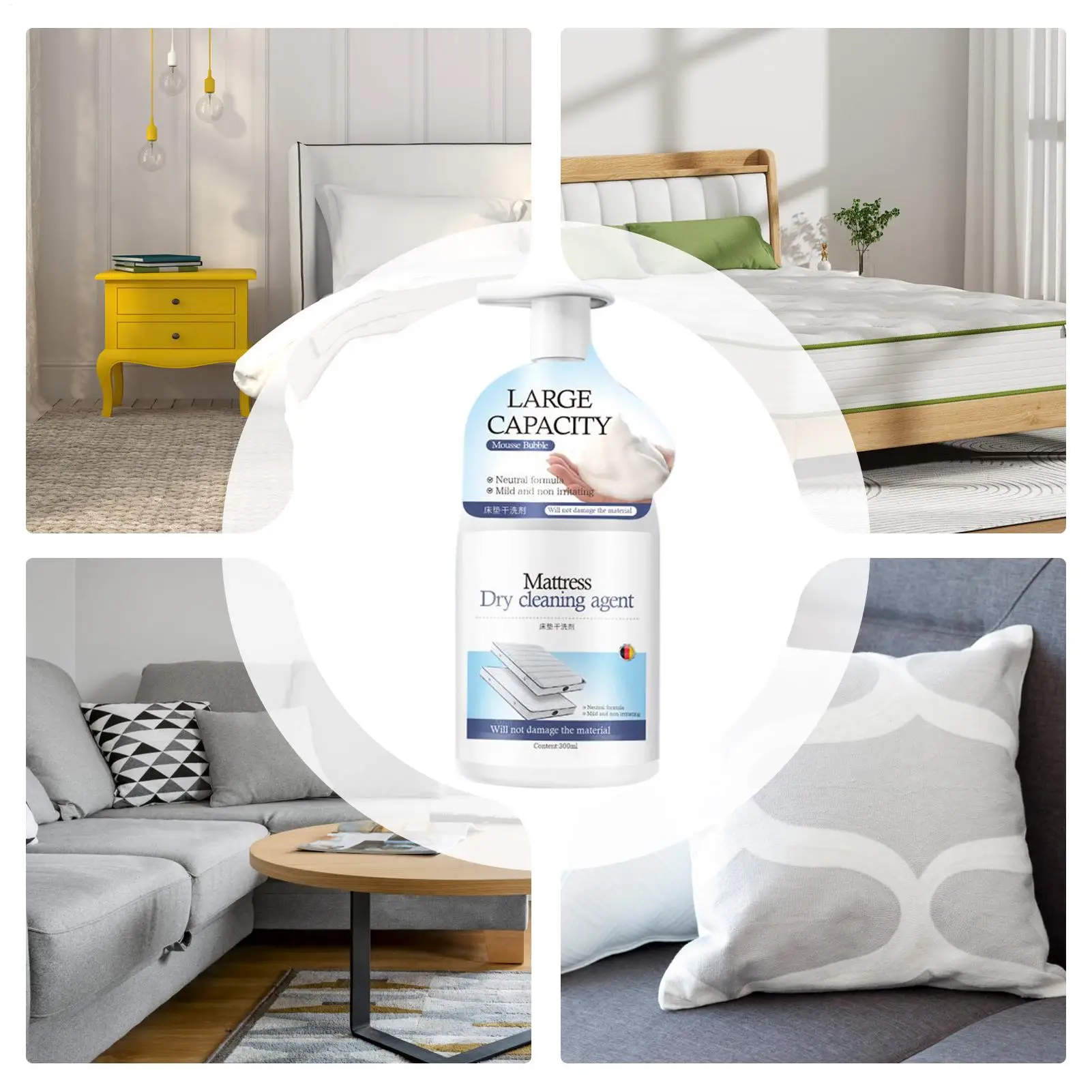 Mattress Stain Remover Instant Spot Remover Cleaner Deep Cleaning Detergent For Fabric Furniture Home Laundry Sofa Couch Outdoor