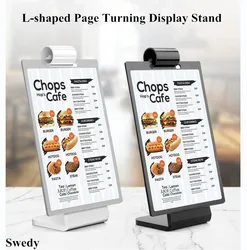 100x200MM Flip Over Acrylic Menu Holders Perspex Poster Leaflet Sign Display Stand Table Price Listing Holder Frame