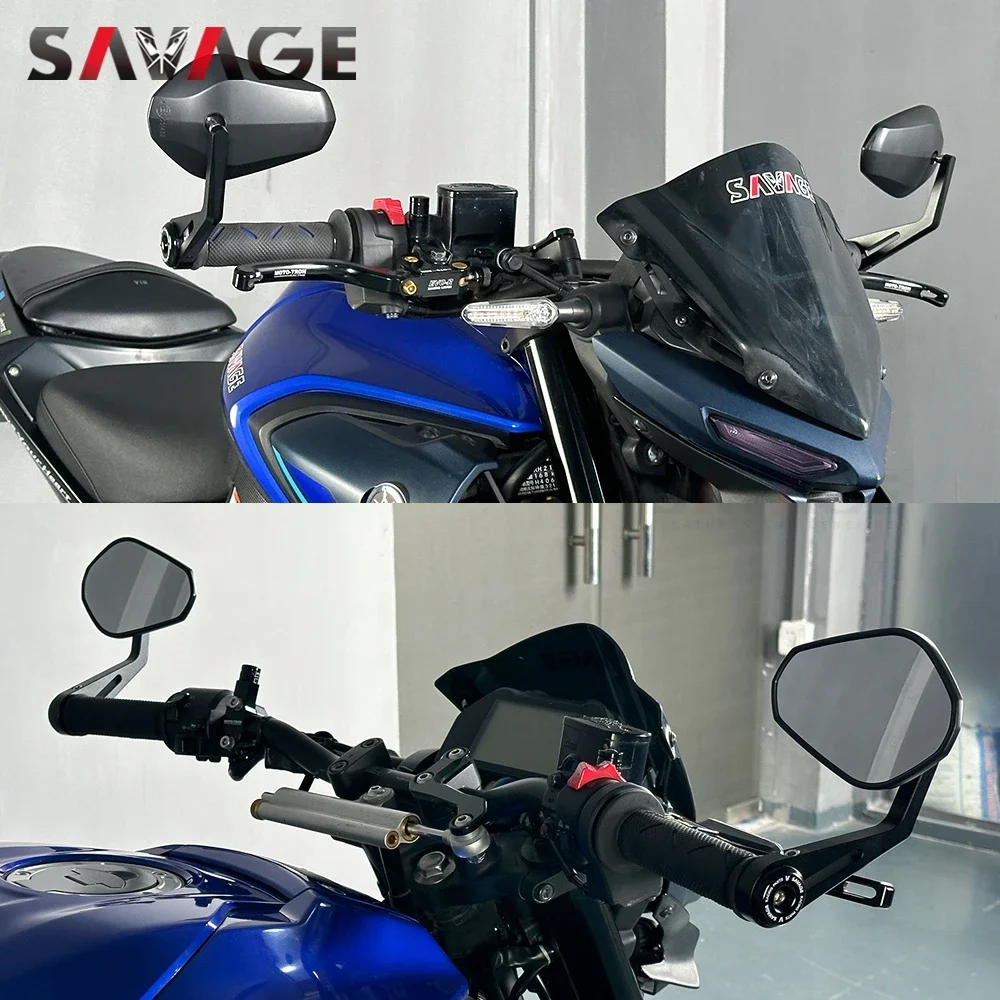 2024 MT03 MT25 E9 Certification Handlebar End Mirrors Sliders For Yamaha MT-03 MT-25 MT 25 03 2016-2023 Bar End Rearview Mirror