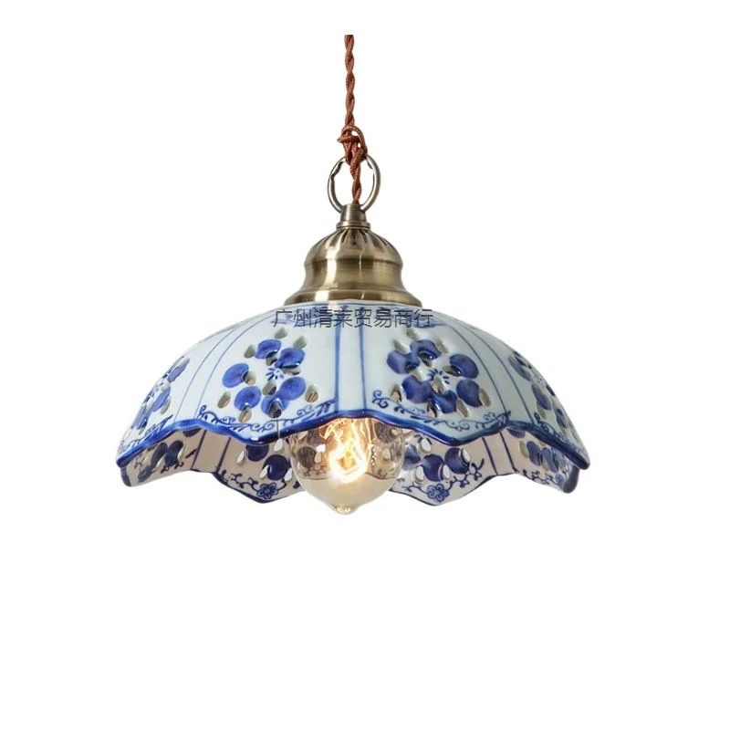 

Modern Blue and White Porcelain Wall Lamp Retro Ceramic Sconces Living Lighting Bedroom Bathroom Dining Hall Decoration Fixture