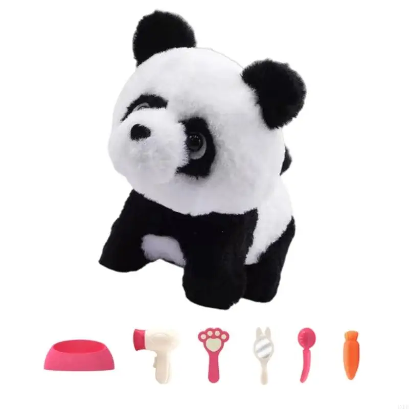 Electric Plush Pet Robot Animal Companion Toy with Life Like Sound Effects and Movement For Kids Role Playing Game