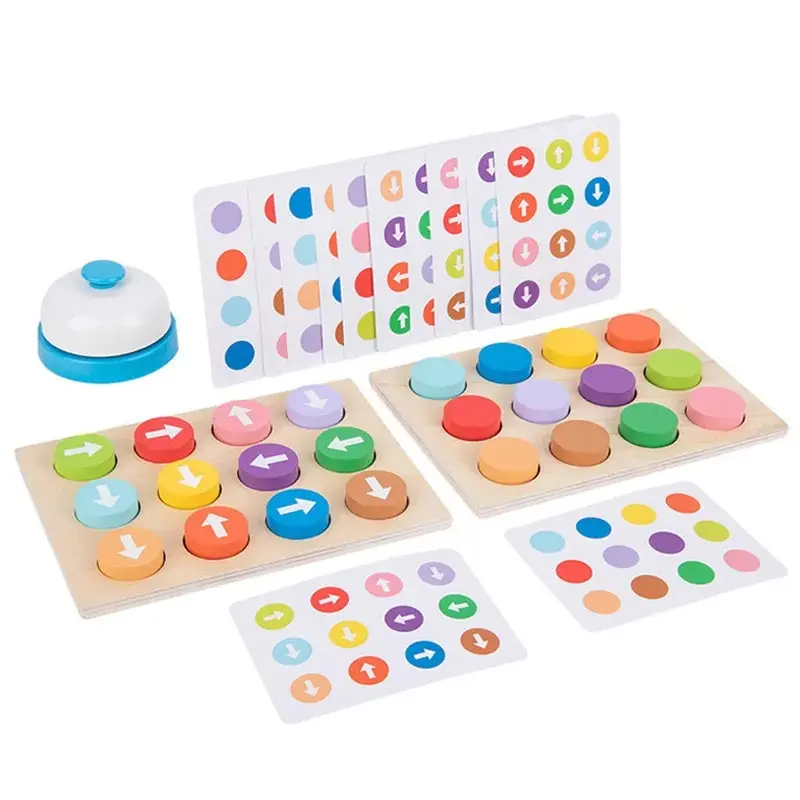 Montessori Color Arrow Direction Board Game Children Toys Wooden Sorter Parent-Child Interactive Thinking Training Puzzle Game