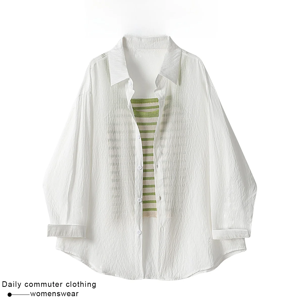 

Coshehkg Korean Style Loose Neck Shirt Women's Summer New Dopamine Striped Color Block Design Sensation Strap Blouse