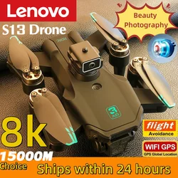 Lenovo S13 Pro Max Drone 8K profesjonalna kamera HD bezszczotkowa antena unikania przeszkód optyczny składany quadcopter zabawka RC 15000M