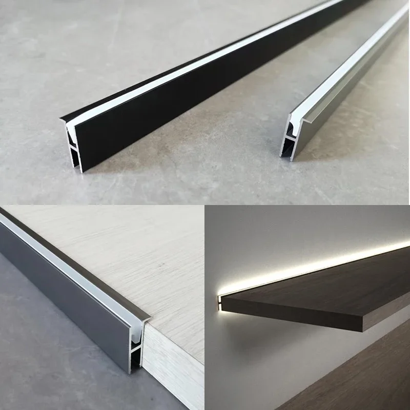 Perfil Led incorporado para escaparate, estante de armario empotrado, canal de perfil Led de aluminio, barra dura, tira de luz, decoración de