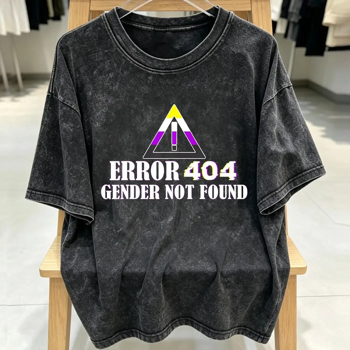 washed T Shirt Error 404 Gender Not Found Non Binary Agender Baseball cap Snapback Caps Knitted Hat vintage Washed fashion