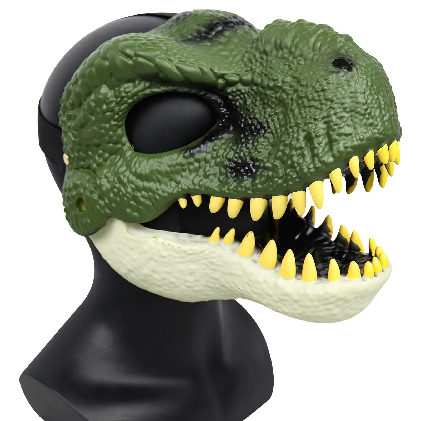 

3D Lifelike Dinosaur Mask for Children, Raptor, Dino, Moving Jaw, High Quality, PVC, Halloween Toy, Carnival Gift, Green