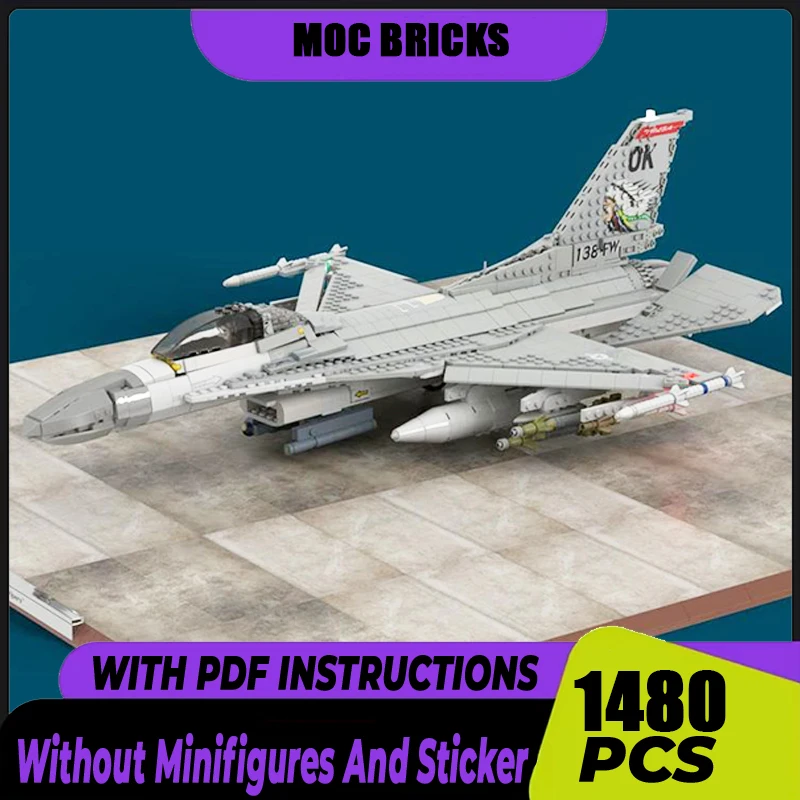 

Moc Building Bricks Military AF-16 Block 30 Fighting Falcon Model Technology Modular Blocks DIY Set Assembly Christmas Gift