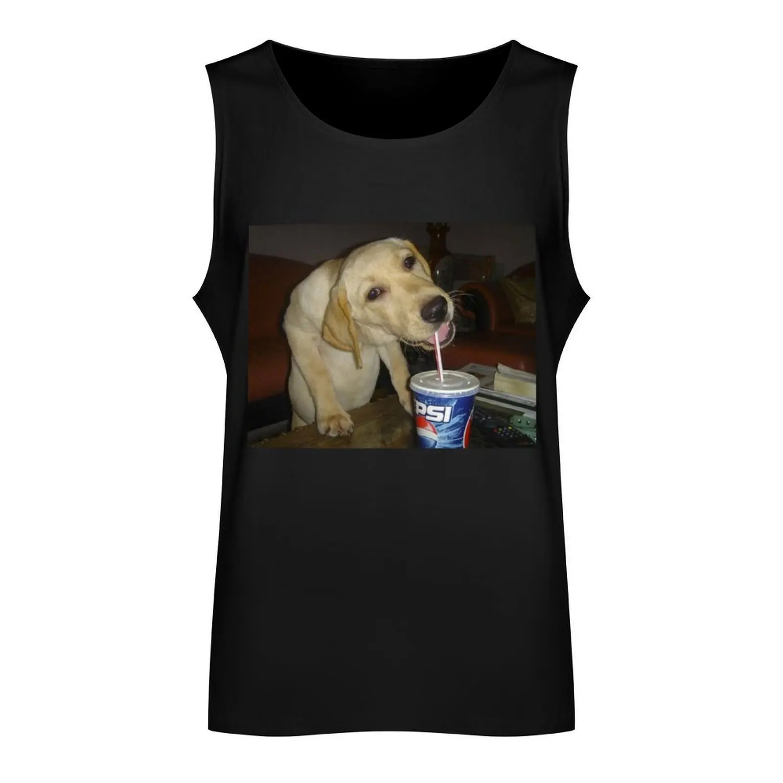 pepsi dog dog with the pepsi Tank Top t-shirts for men running shirt underwear Men's sleeveless t-shirt