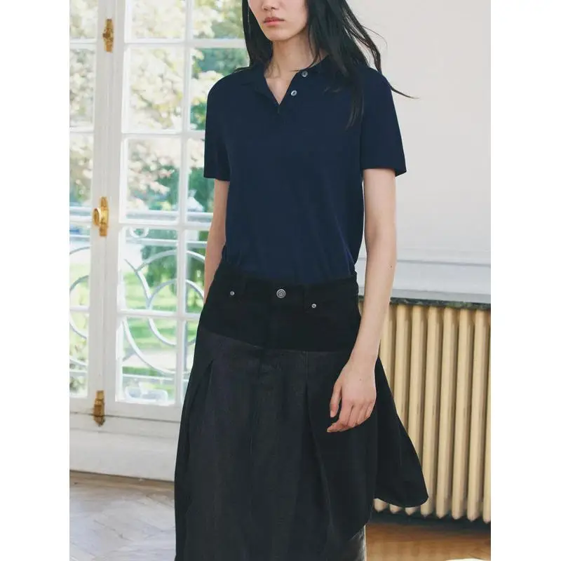 Autumn Winter New Women's Basic Sle Versatile Commute  irt ort Sve Knitted Top Slim Fit Polyester Fiber  Color