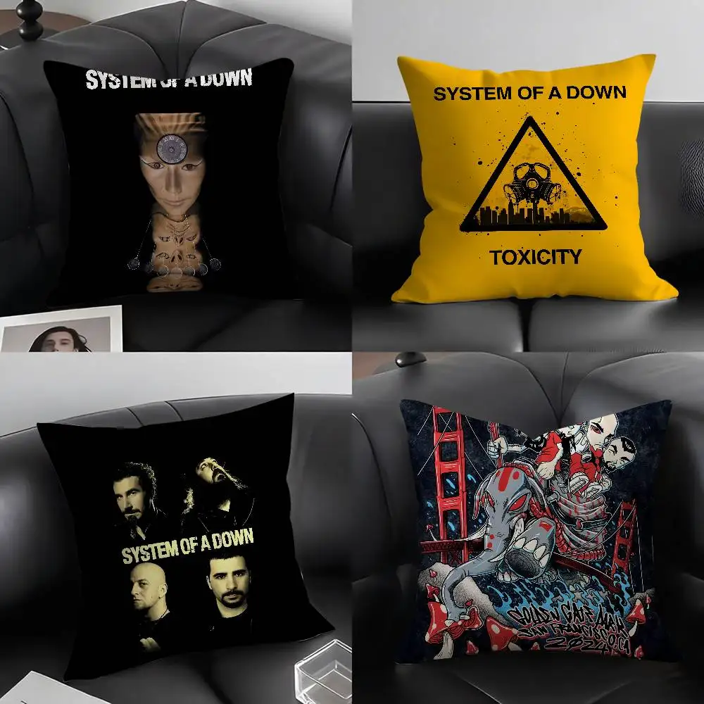 

Наволочка S-System of a DownS Band, плюшевая ткань, мягкая наволочка, двухсторонняя наволочка с принтом, подарки для дома