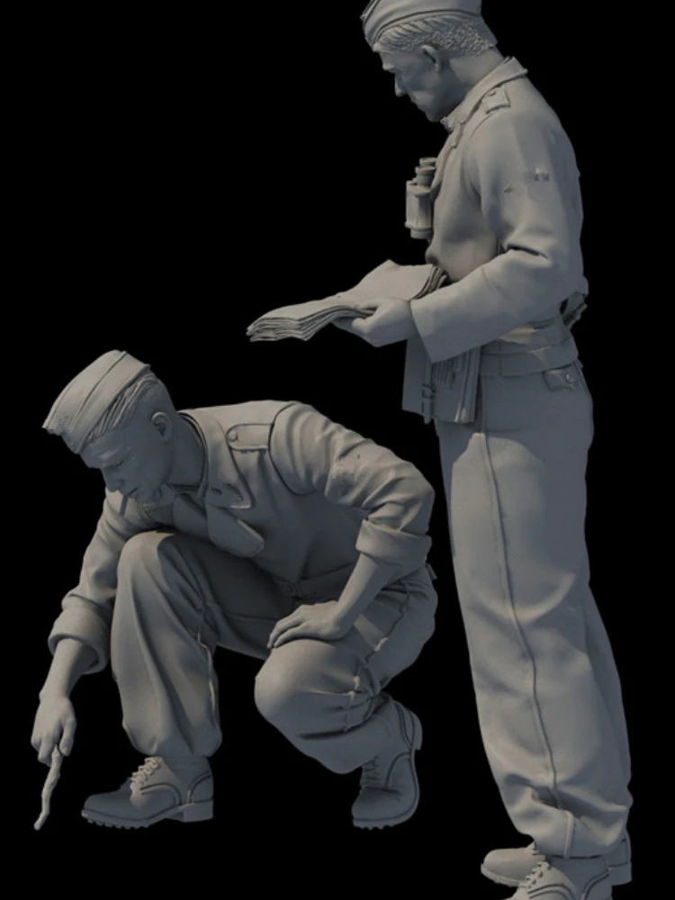 1/35 Scale Resin Figure Model Kit modeling Soldier 2-Person Micro Scene Layout Unpainted Unassembled DIY Toys