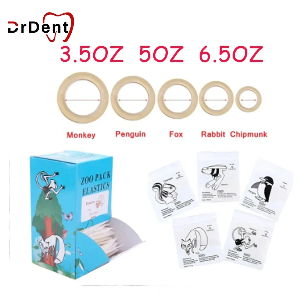 Dental ZOO PACK Elastics Orthodontic Ties 500pcs Rubber O-ring BandLatex Braces Ligatures Ties For Bracket Brace Archwire Chip