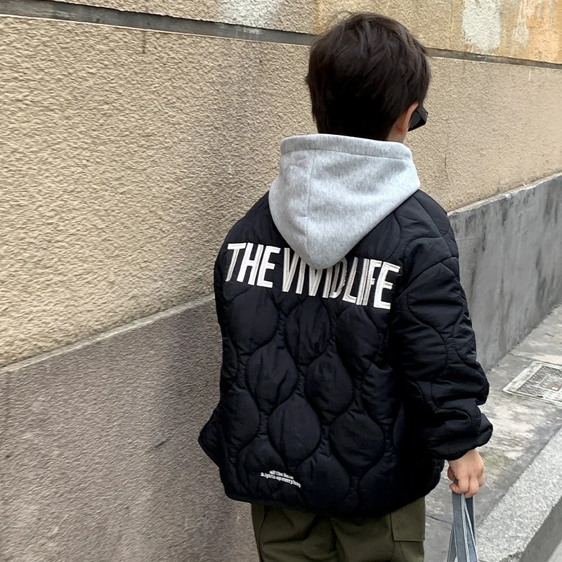 

Boys' Quilted Thread Clip Cotton Coat Winter New Style Children's Clothing Japanese Children's Middle and Large Children's Warm