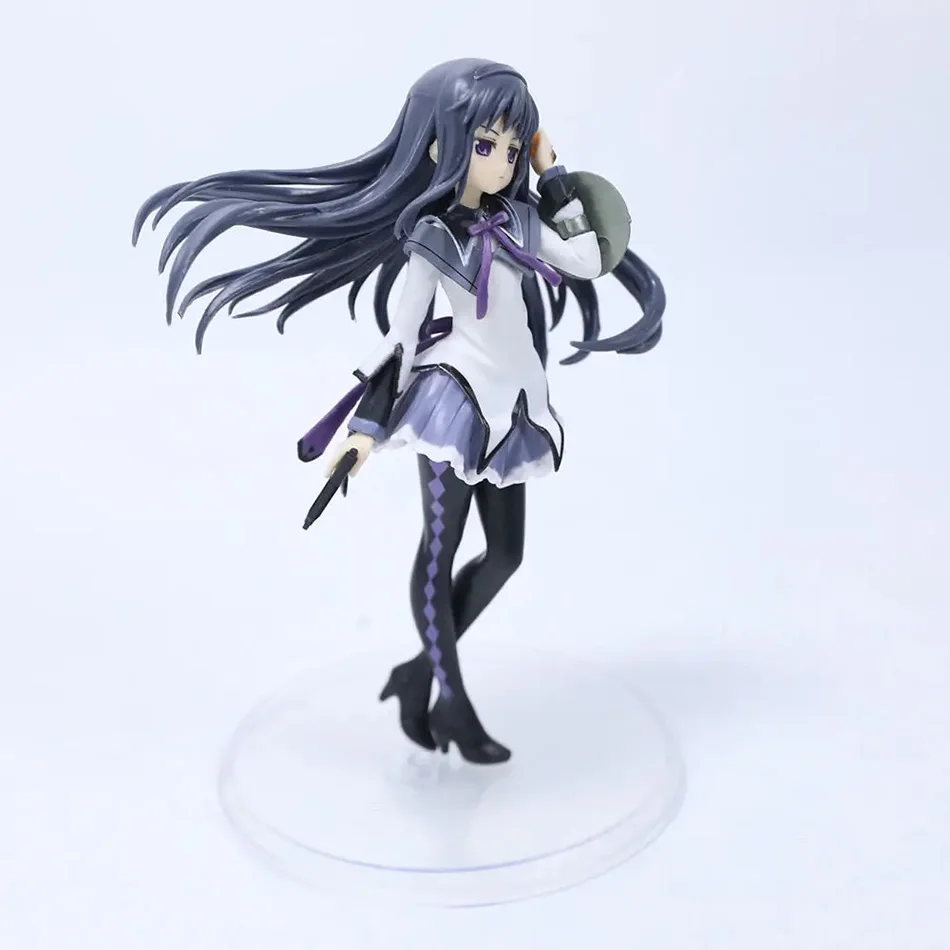 Figurka Madoka Magica Akemi Homura 17 cm, model anime z PVC, prezent urodzinowy, ozdoby, zabawki kolekcjonerskie, prezent urodzinowy dla dzieci
