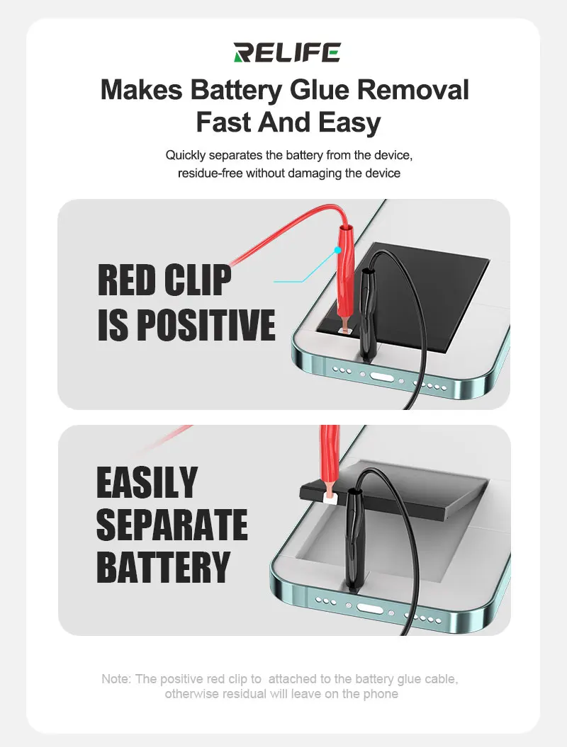RELIFE RL-910 بطارية التفكيك السريع خط الغراء TYPE-C واجهة آيفون 16/16e إصلاح بطارية ديغلو فصل خط أداة