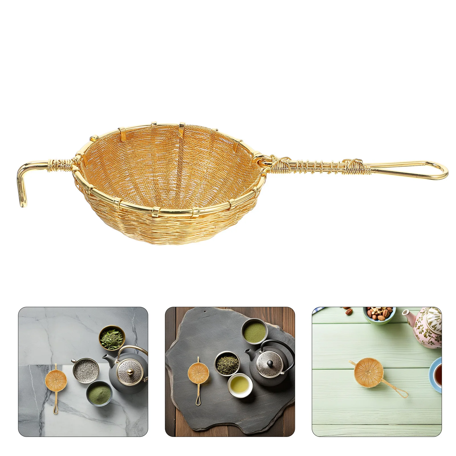 

Japanese Style Copper Tea Strainer Fine Mesh Filter Loose Leaf Tea Infuser for Home Office Cocktail Drink Filter