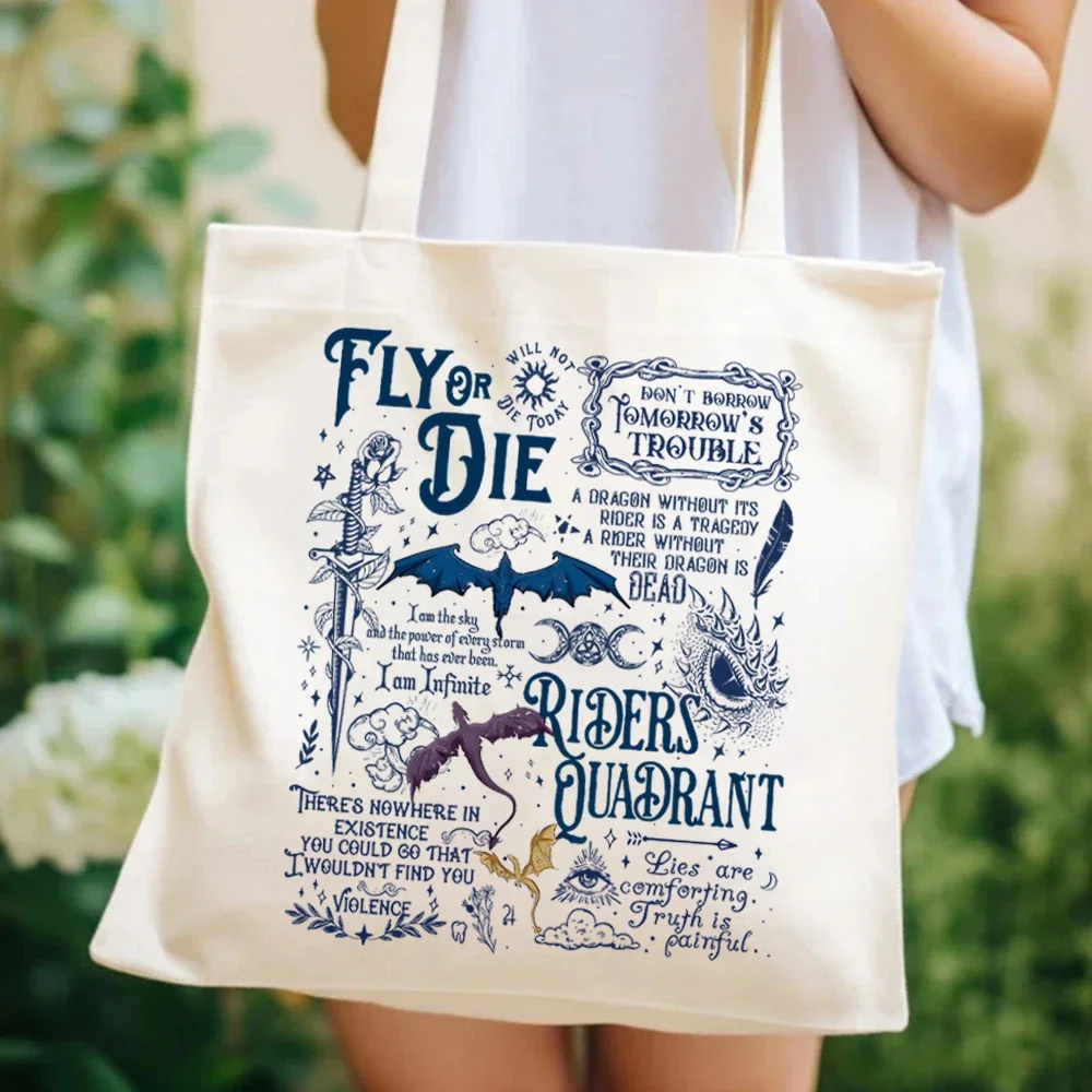 Basgiath War College Fourth Wing Tote Bags Gifts for Book Lover Bag Women's Handbag Readers Are Leaders Canva Tote Bags Bookworm