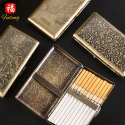 20Pcs Capacity Slim Cigarette Case Design Metal Cigarette Box Outdoor Cigarette Tobacco Holder Pocket Box Storage Smoking